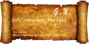 Günsberger Marcell névjegykártya